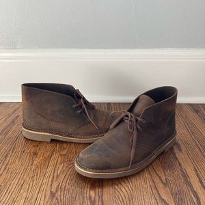 Men’s Clark’s Brown Leather Bushacre Laced Shoes Sz 11